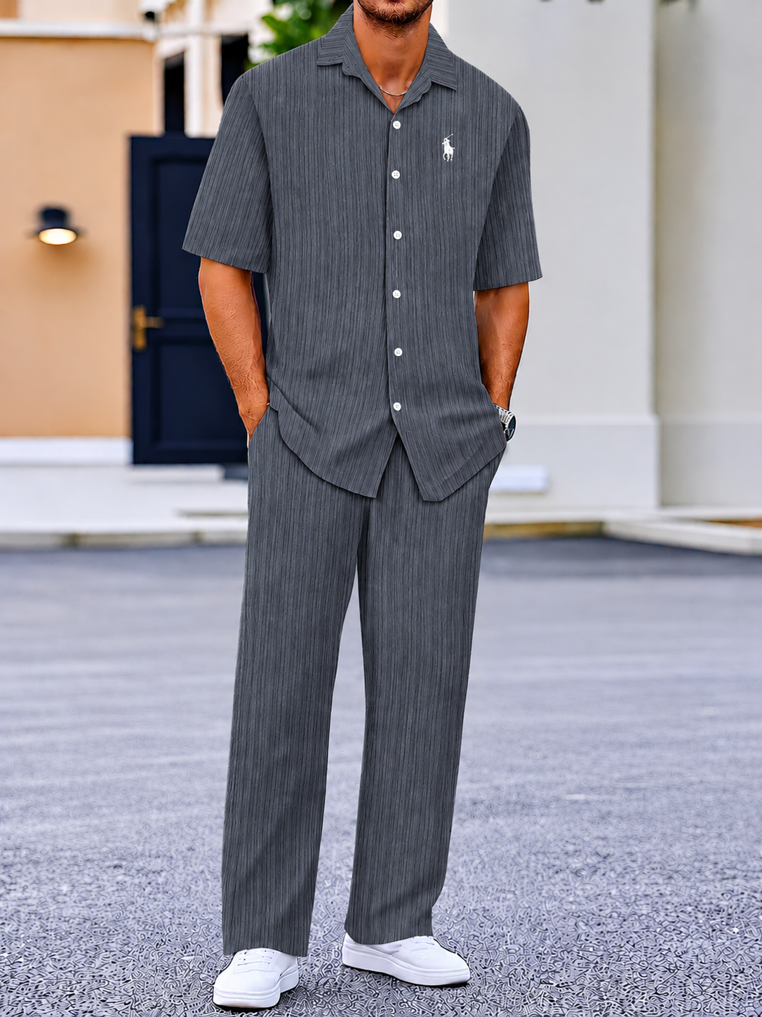 Everyday Collared Comfort Two-Piece Set