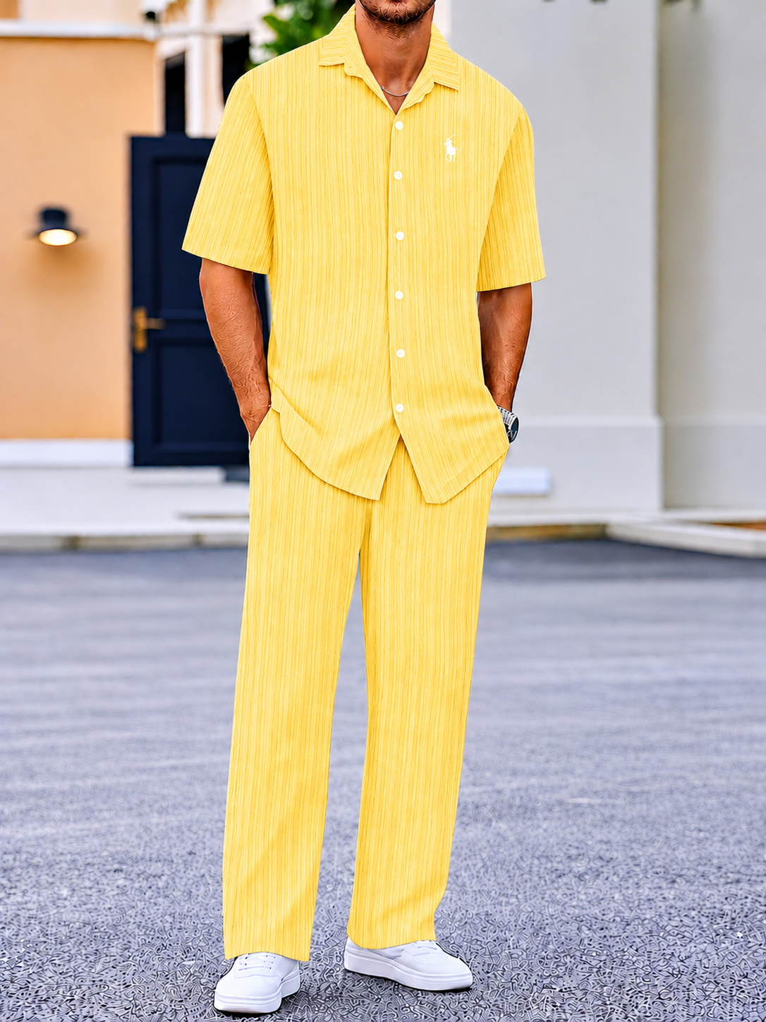 Everyday Collared Comfort Two-Piece Set
