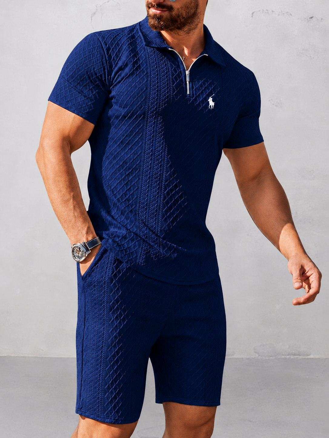 Everyday Jacquard Comfort Polo and Shorts