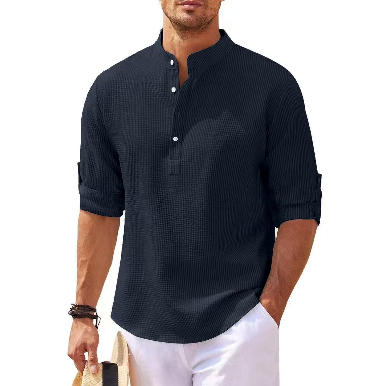 Everyday Textured Henley Shirt