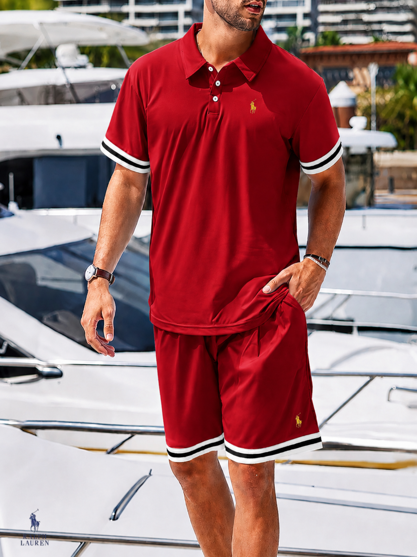 Men's Classic Polo Co-Ord Set - Short Sleeve Shirt & Matching Shorts