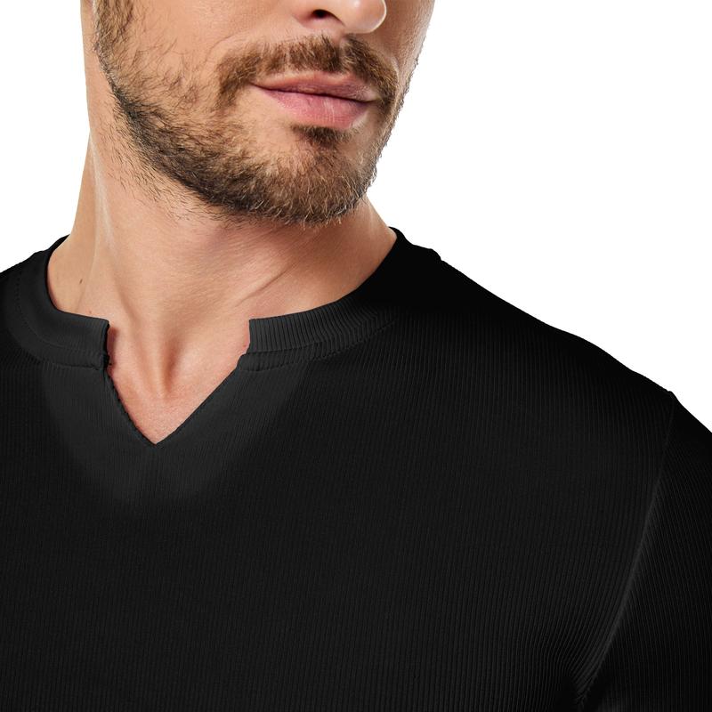 Longline V-Neck Ribbed Tee Essential