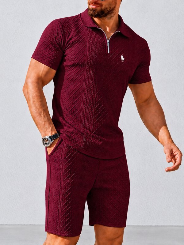 Everyday Jacquard Comfort Polo and Shorts