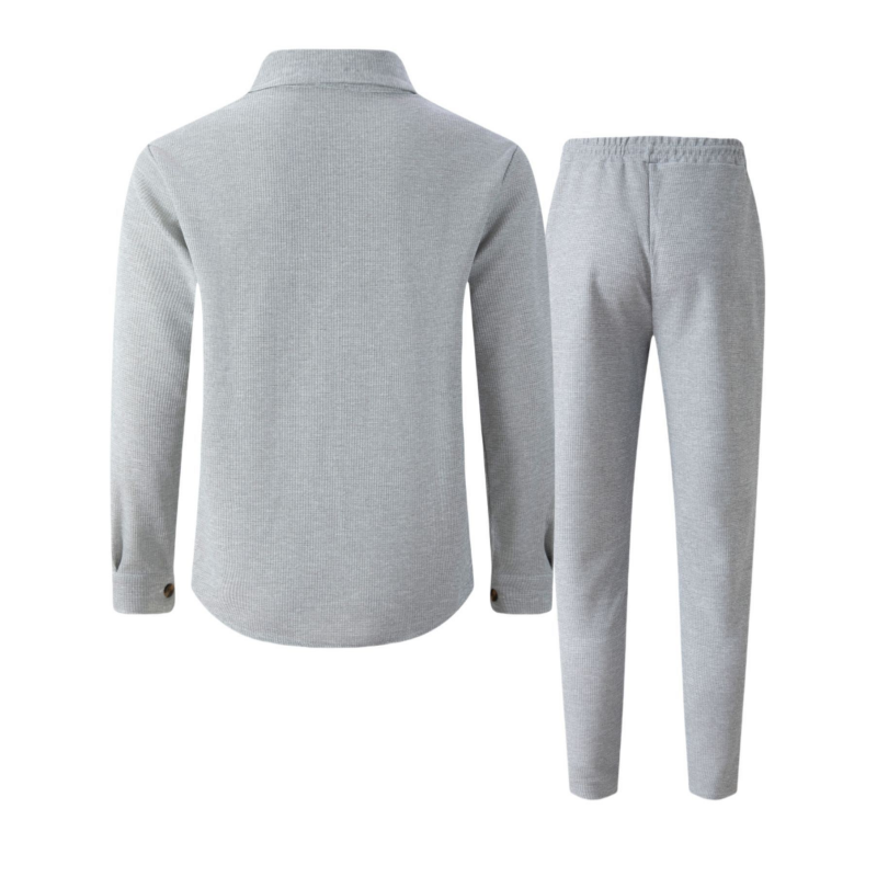 New Spring Arrivals Waffle Button Jacket Set