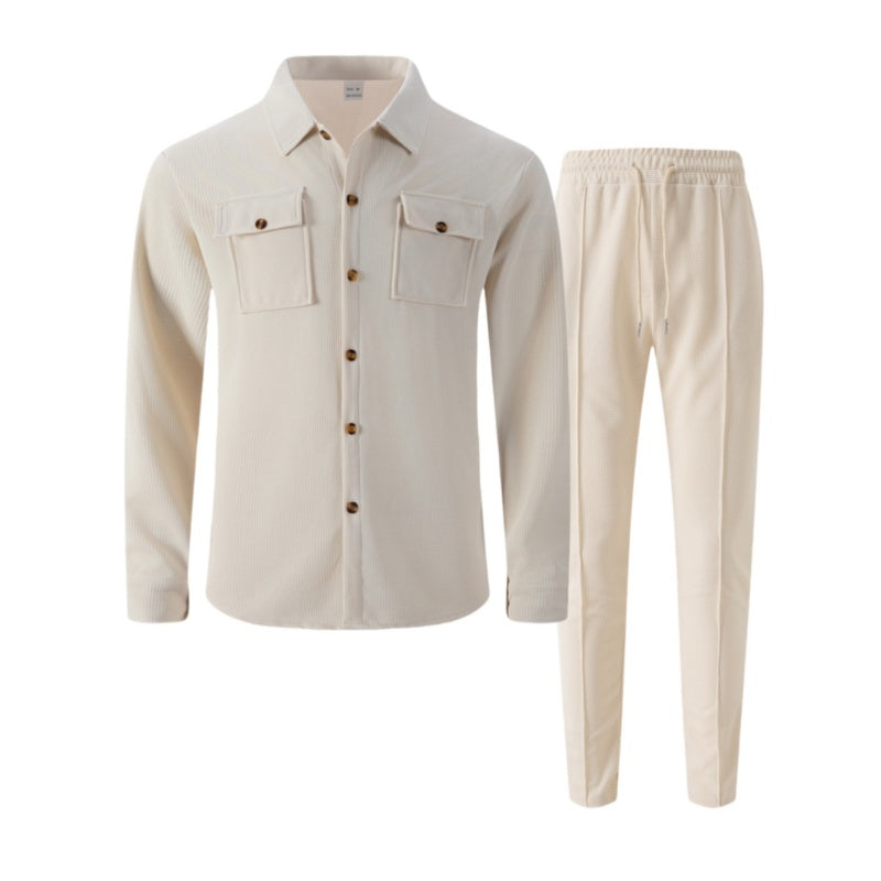 New Spring Arrivals Waffle Button Jacket Set