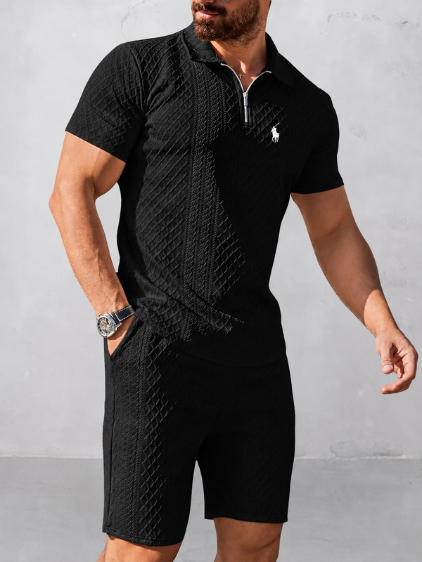 Everyday Jacquard Comfort Polo and Shorts